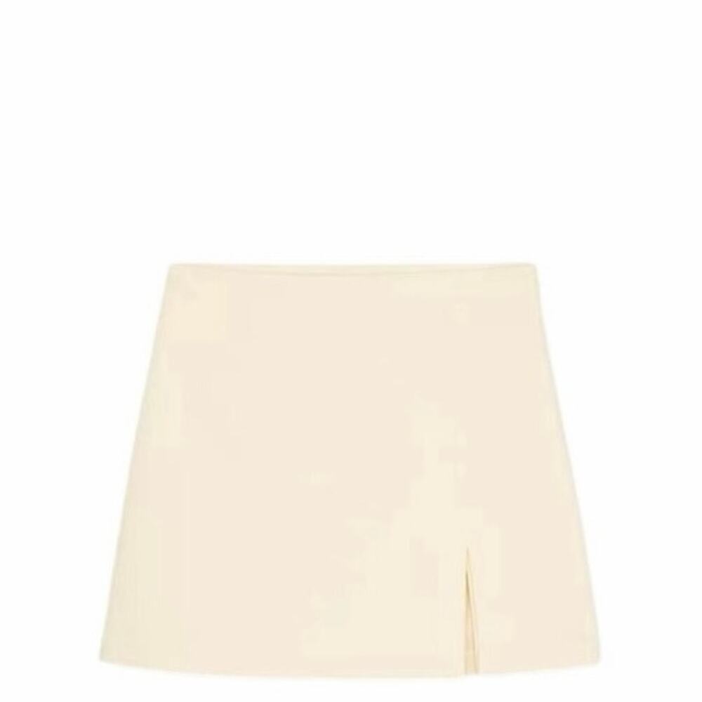 ZARA SLIT HEM SKORT MEDIUM 8-10 LIGHT YELLOW 1608/041 NWOT